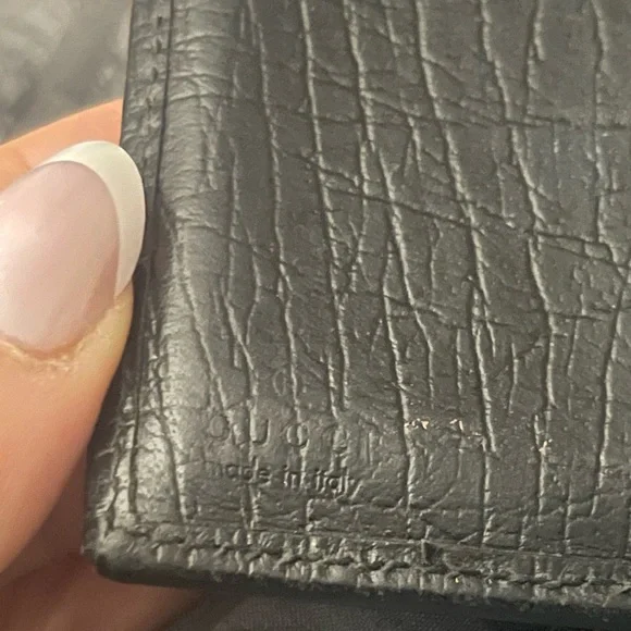 Gucci Black Leather bifold Wallet with Bamboo Accent vintage - Picture 10 of 12